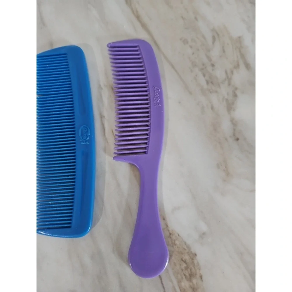 Vintage Goody Super And Pocket Combs Unbreakable Plastic Blue Black Purple
